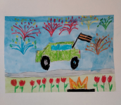 Рисунок на муниципальный конкурс "Мир вокруг меня". Посвящен 80-летию со Дня Победы.